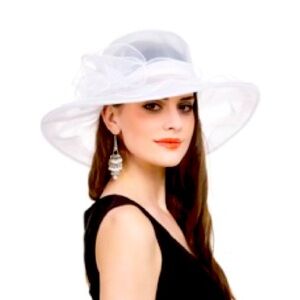 NWOT Sheer White Organza Hat